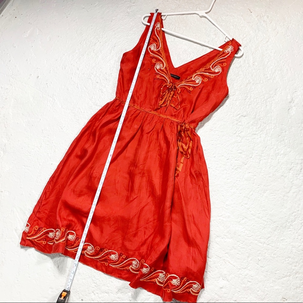 Robert Rodriguez Midi Red Embroidered Dress - Picture 5 of 8
